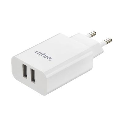 Carregador USB de Tomada Elgin 2 Saídas USB 5V 2.1A 10W Bivolt
