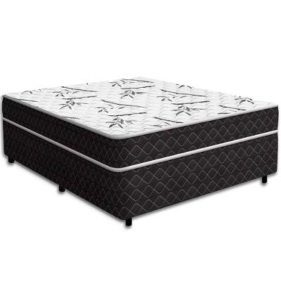 Cama Box Conjugada Solteiro Benfica Extra Firme Espuma D33 Preto Vtech