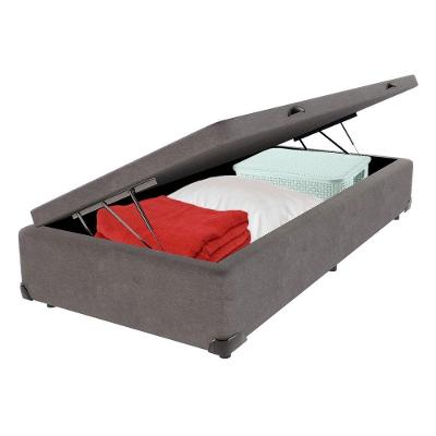 Cama Box com Baú Solteirão Bravus Estrutura Madeira Cinza Vtech