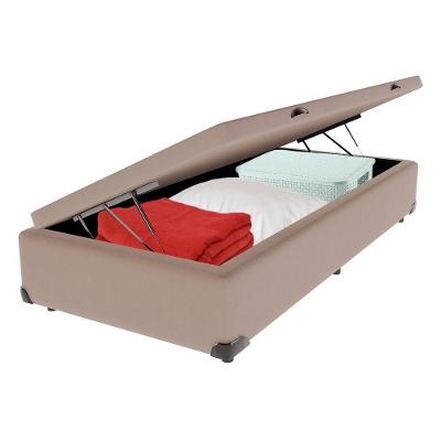 Cama Box com Baú Solteirão Bravus Estrutura Madeira Bege Vtech