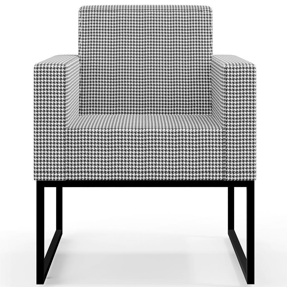 Kit 03 Poltronas Sala Base Fixa Metal Helô L02 Pied Poule - 5