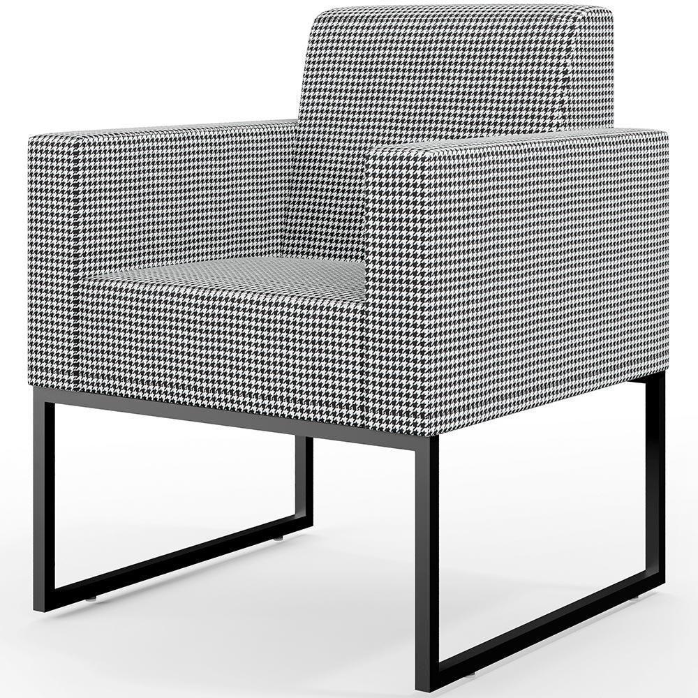 Kit 03 Poltronas Sala Base Fixa Metal Helô L02 Pied Poule - 8