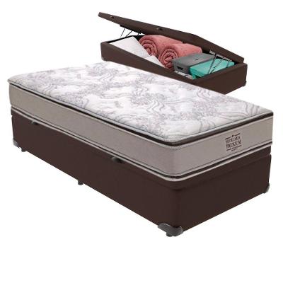 Cama Box com Baú Solteiro Four Season Bravus Molas Ensacadas Marrom Vtech