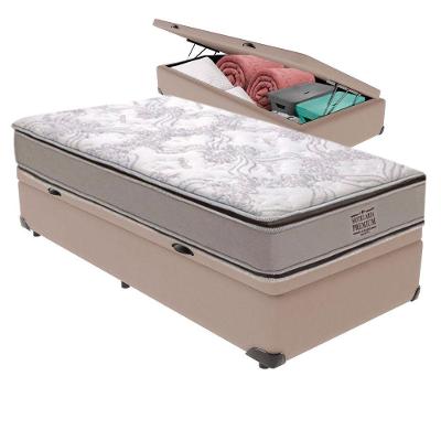Cama Box com Baú Solteiro Four Season Bravus Molas Ensacadas Bege Vtech