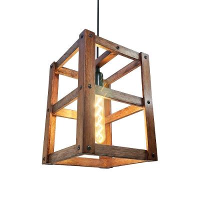 Luminária de Teto Pendente Luminária Teto Estilo Industrial Madeira Nobre Nog Marrom Bivolt