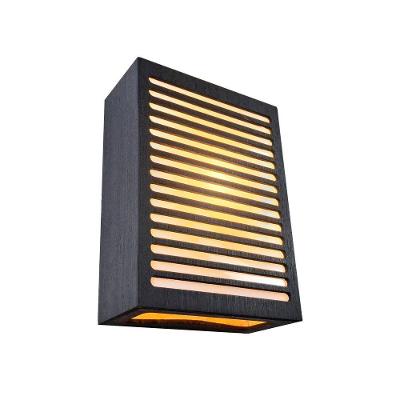 Luminária de Parede Decorativa Led Corredor Quarto Sala Ébano Marrom Bivolt MDF G9