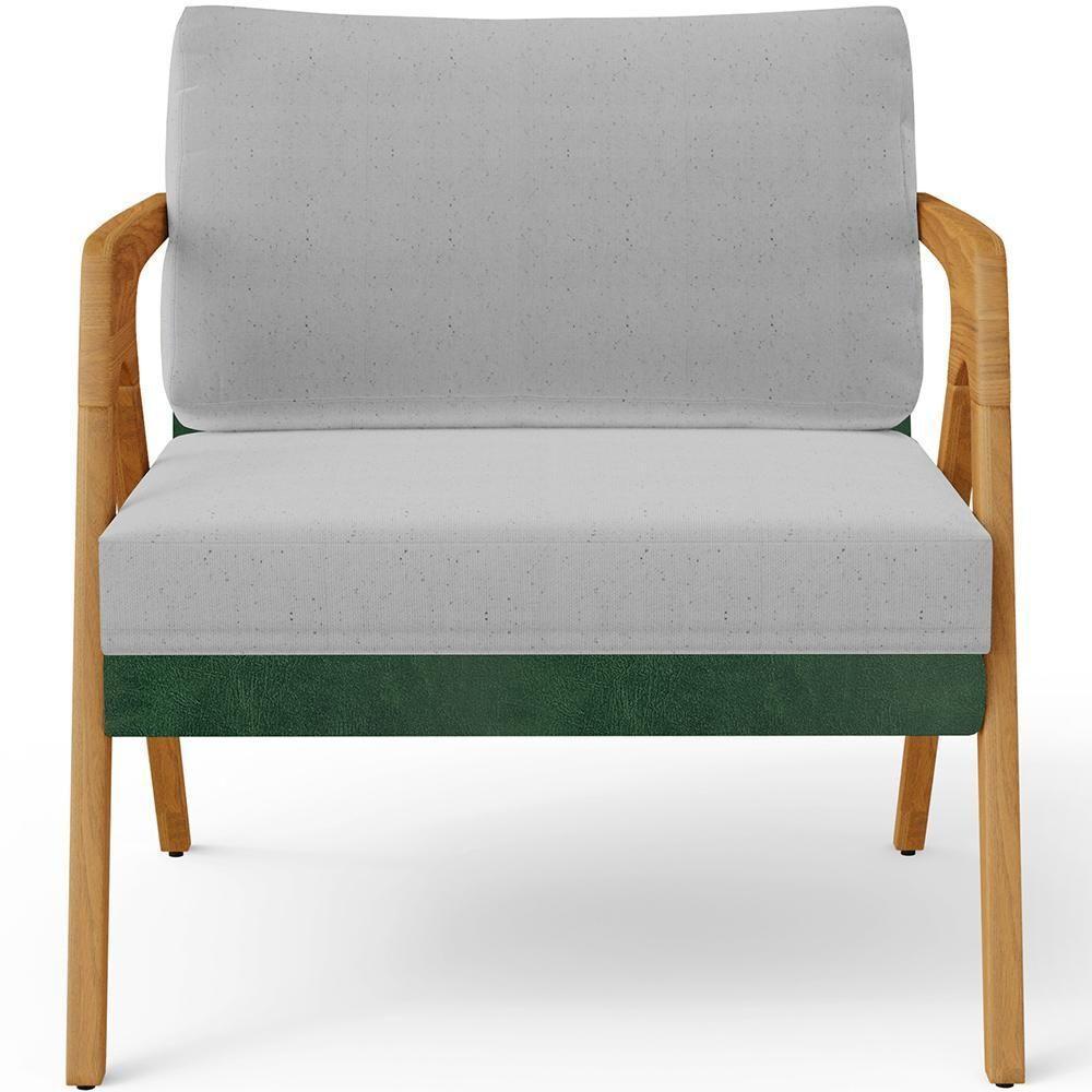 Kit 03 Poltronas Pietra L02 Facto Verde Musgo Linho Cinza - 4