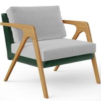 Kit 03 Poltronas Pietra L02 Facto Verde Musgo Linho Cinza - 7