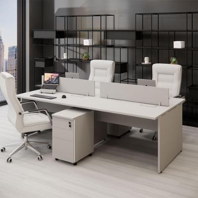 Plataforma de Trabalho para Escritório Linha Corporativa Alto Padrão 6 Gavetas MDP 240CM Cinza