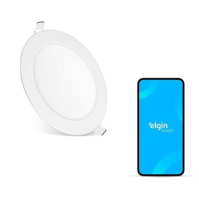 Painel LED de Embutir Redondo Smart 24W Bivolt Wi Fi Controle por Aplicativo e Voz Elgin