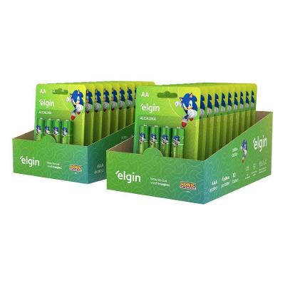 Pilha Alcalina AA Elgin Comum para Brinquedos Controles Lanternas 10 Blisters