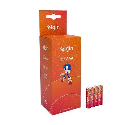 Pilha AAA de Zinco Palito 1.5V Caixa com 40 Unidades para Brinquedos Controles Lanternas Elgin