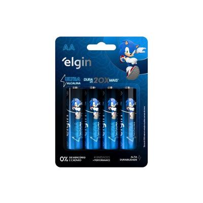 Pilha AA Ultra Alcalina Alto Desempenho 4 Unidades 1.5V Elgin