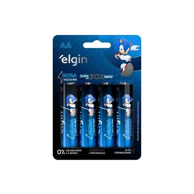 Pilha AA Alcalina Ultra 1.5V Alta Durabilidade Cartela 8 Unidades Elgin