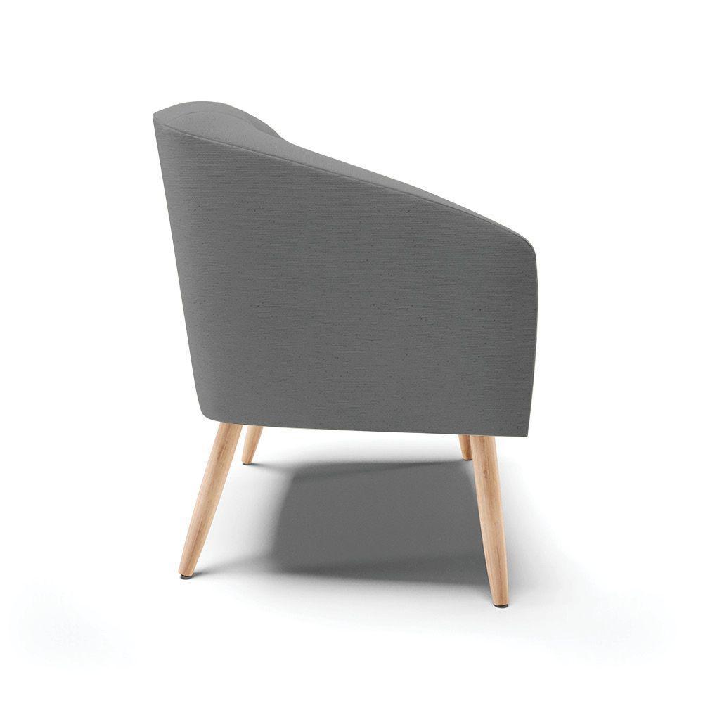 Kit 02 Poltronas Stella Linho Pés Palito Natural - D'rossi Cor A26 Grafite - 5