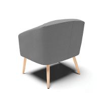 Kit 02 Poltronas Stella Linho Pés Palito Natural - D'rossi Cor A26 Grafite