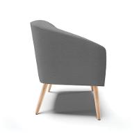 Kit 02 Poltronas Stella Linho Pés Palito Natural - D'rossi Cor A26 Grafite - 5