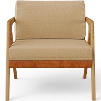 Kit 03 Poltronas Couríssimo Camel Linho Bege Escuro