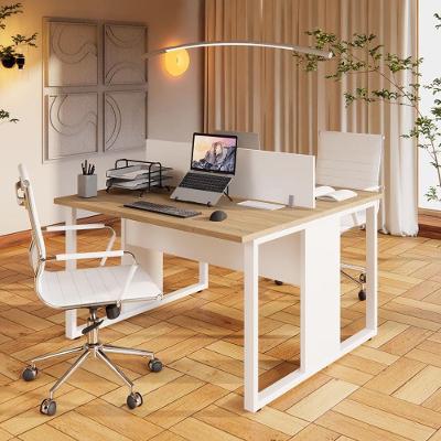 Mesa de Trabalho Plataforma para Escritório 2 Lugares 120CM Macadâmia com Branco F5 Office
