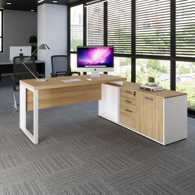 Mesa em l com Armário Lateral para Escritório Mesa Dinâmica Industrial 150CM Branco Macadâmia F5
