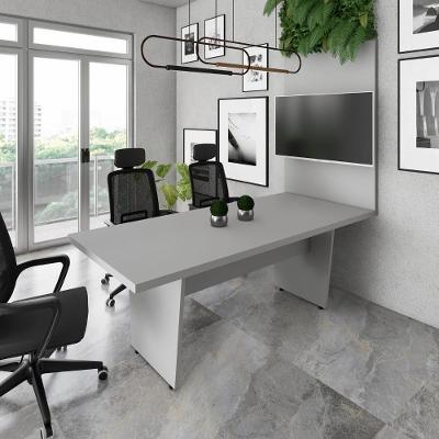 Mesa de Escritório e Painel de Tv F5 sem Gavetas 200CM Cinza F5 Office