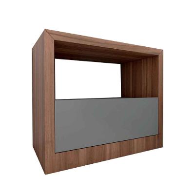 Mesa de Cabeceira Mesa de Cabeceira 67cm Nicho Noc. 100% MDF 1 Gaveta Contemporâneo Nogueira Cadiz