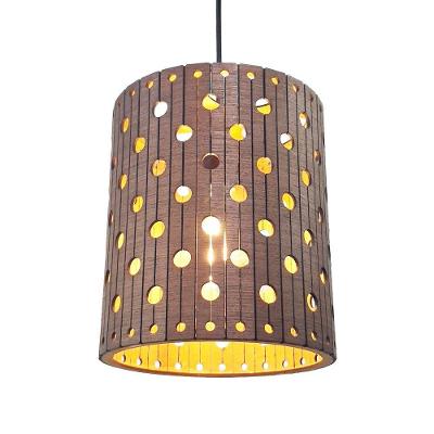 Luminária Pendente de Teto Mdf Lâmina Madeira Elegante Rústica Imbuia