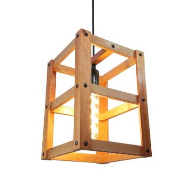 Luminária Pendente de Teto Luminária Teto Estilo Industrial Rústico Madeira Nobre Bivolt