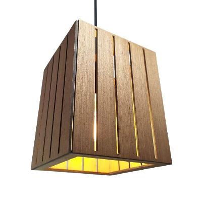 Luminária de Teto Pendente Lustre Madeira Mdf Rústica Imbuia