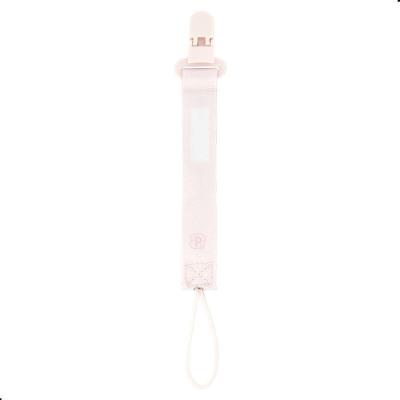 Prendedor de Chupeta com Espaço para Nome 14CM Rosa Pimpolho Silicone para Bebê