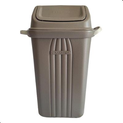 Lixeira Plástica Tampa Basculante 30L Plástico Cinza Sanremo