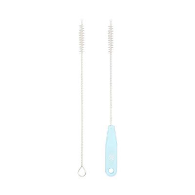 Kit Escova em Nylon para Limpar e Higienizar Canudo de Bebe Infantil Pimpolho Azul