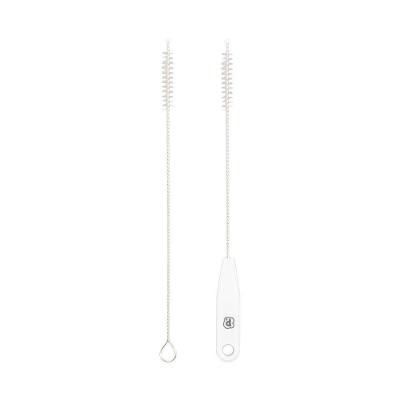 Kit Escova em Nylon para Limpar e Higienizar Canudo de Bebe Infantil com Escovas Robustas Branco