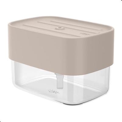 Dispenser para Detergente Porta Esponja Plástico Cozinha Bege 550ML Ou