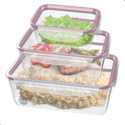 Conjunto de Potes Herméticos Trava Freshy Plástico Livre de BPA Freezer Rosa Sanremo 1,2L