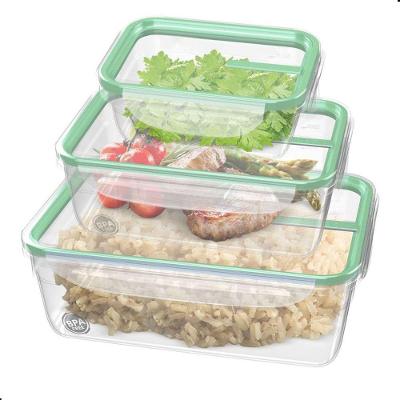 Conjunto de Potes Hermeticos Freshy Armazenar Alimentos Plastico com Trava Freezer Verde Sanremo