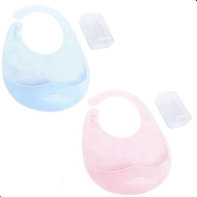 Babador de Silicone Ajustável com Case Azul Pimpolho Tamanho Único