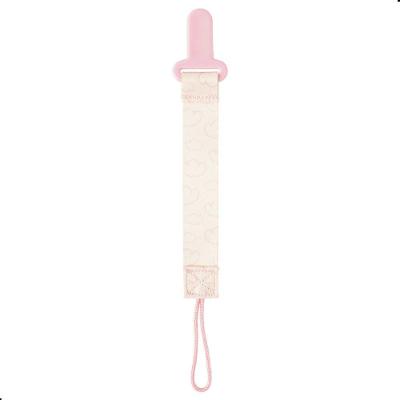 Prendedor de Chupeta com Desenho 14CM Nuvens Rosa Silicone Hipoalergênico Pimpolho