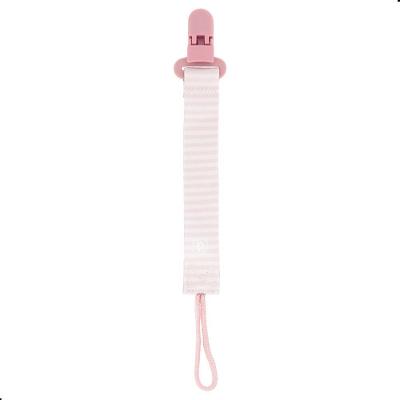 Prendedor de Chupeta Listras 14CM Silicone Hipoalergenico Rosa Pimpolho Unico