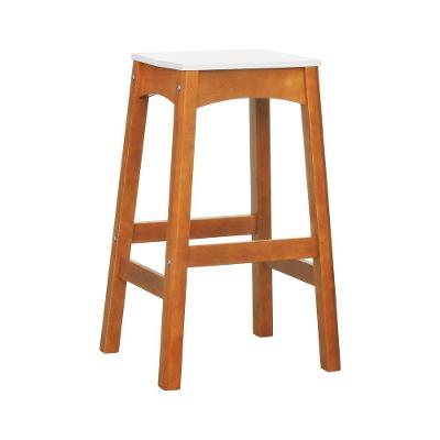 Banco Alto Áustria sem Porta Madeira Maciça de Pinus 47,5CM Amêndoa e Branco Decorise