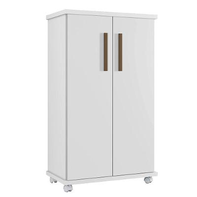 Armário Multiuso Berlim 2 Portas 4 Prateleiras MDF-MDP Branco Arte Móveis