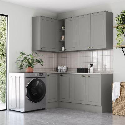 Lavanderia Modulada Amy 8 Portas 11 Prateleiras MDF 202,7CM Cinza