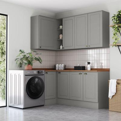 Lavanderia Modulada Amy 8 Portas 11 Prateleiras MDF 202,7CM Cinza