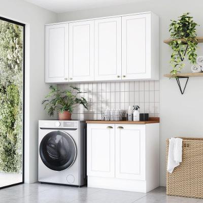 Lavanderia Modulada Amy 6 Portas 5 Prateleiras MDF 160CM Branco Casa 812