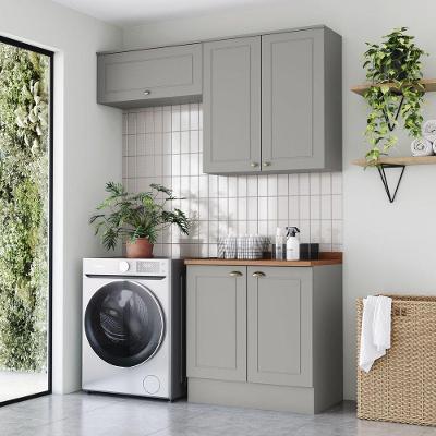 Lavanderia Modulada Amy 5 Portas 3 Prateleiras MDF 160CM Cinza