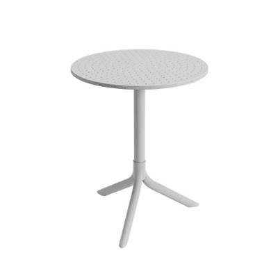 Mesa Redonda Livy Aurah 60CM Tampo Polipropileno Estrutura Alumínio Cinza Claro Plaxmetal