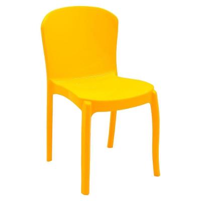 Cadeira Empilhável Anna em Polipropileno Assento Fixo Amarelo Tramontina