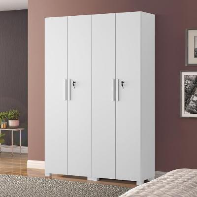 Armário Multiuso NT4020 2 Portas 4 Prateleiras MDP 61CM Branco Kit com 2 Notável Móveis