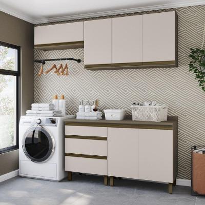 Lavanderia Modulada Lora 6 Portas 3 Prateleiras MDF 200CM Amarelo Casa 812