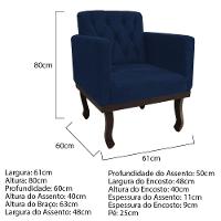Kit Diva Recamier Diana 185Cm Lado Esquerdo E 02 Poltronas Classic Suede - Amarena Móveis - 6